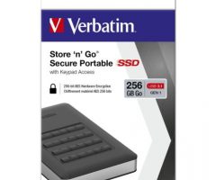 Externí SSD Secure USB 3.1 256GB s HW šifrováním a numerickou klávesnicí